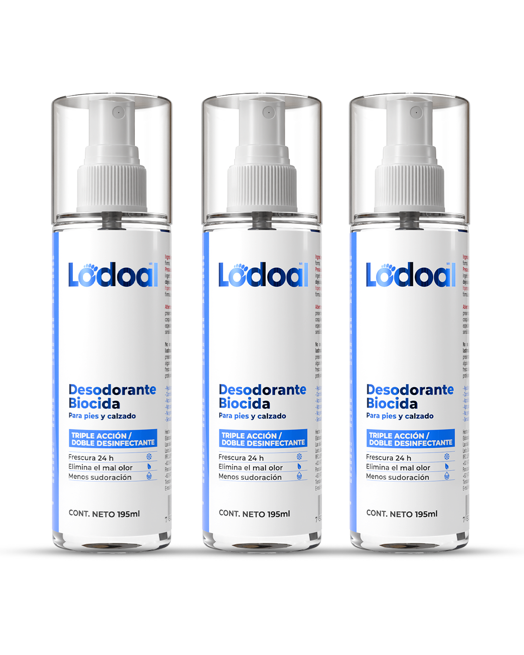 Desinfectante para pies y calzado de 195 mL (3 pzas)