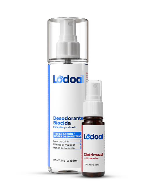 Loción cosmética para pies con resequedad y descamación + Desinfectante